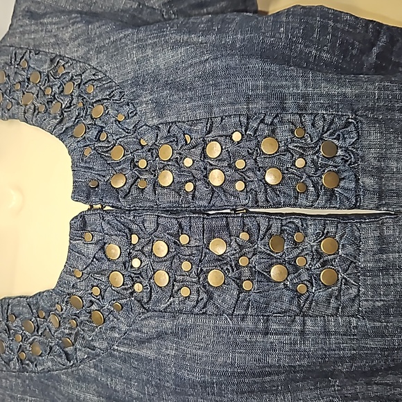 Coldwater Creek Jacket Navy Chambray - Picture 4 of 10